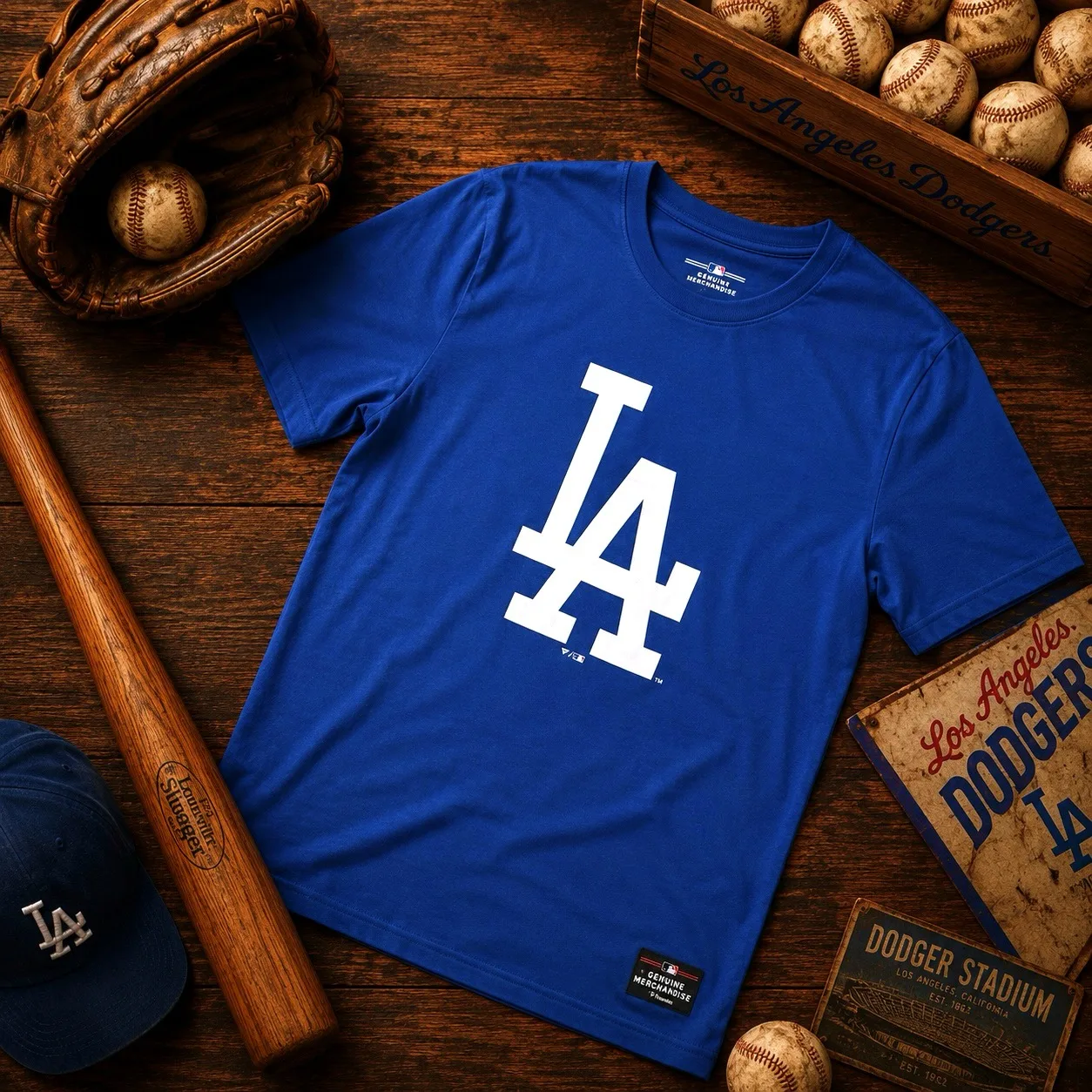 Fanatics MLB Dodgers Classic LA Logo T-Shirt | Royal Blue